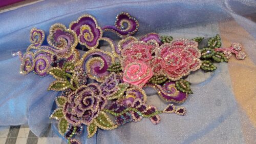 LITL Periwinkle w/ Purples & Pinks Trim (6-12mths)
